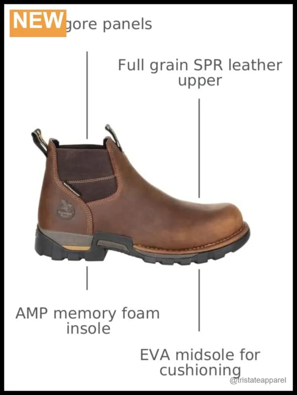 Waterproof Leather Chelsea Work Boots Steel Toe Pull-On
